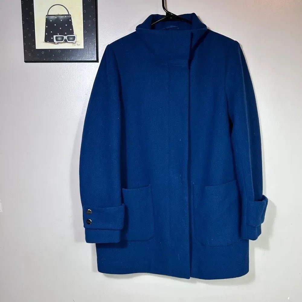 Kenneth Cole Women's Blue Pea Coat